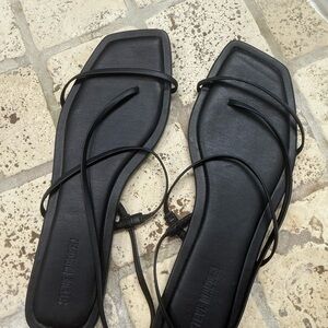 Steve Madden Black Square-Toe Sandals